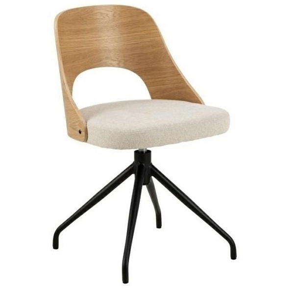 Krzesło Lucy dąb/ beżowe obrotowe - ACTONA